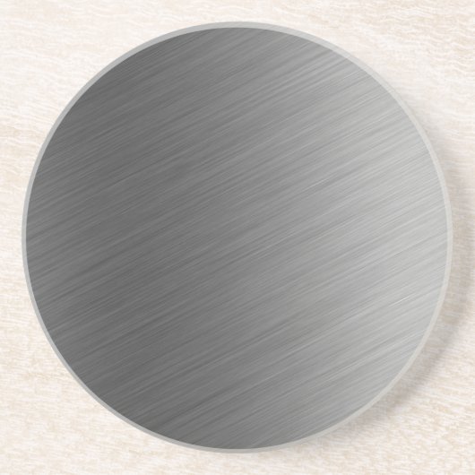 geborsteld aluminium metalen blik zandsteen onderzetter (Voorkant)