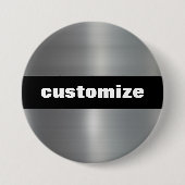 geborsteld aluminium ronde button 7,6 cm (Voorkant)