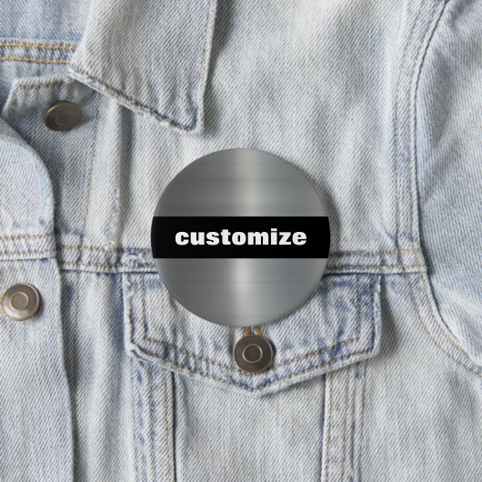 geborsteld aluminium ronde button 7,6 cm (In situ)