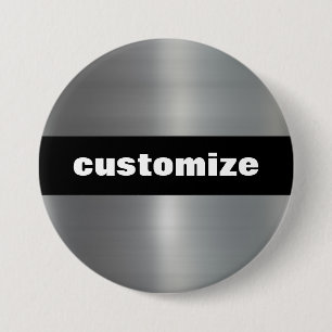geborsteld aluminium ronde button 7,6 cm