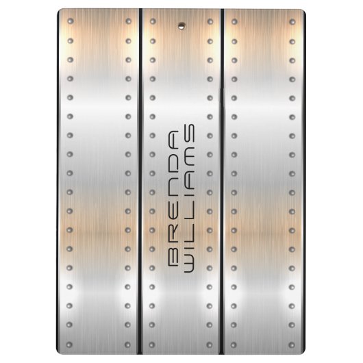 Geborsteld aluminium textuur geometrisch ontwerp klembord (Achterkant)