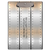 Geborsteld aluminium textuur geometrisch ontwerp klembord (Voorkant)