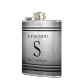 Geborsteld Chrome Slank Gepersonaliseerde Flask vo Heupfles (Links)