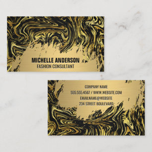 Geborsteld goud   Marmer verwrongen textuur Visitekaartje