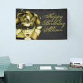 Geborsteld Goud Masquerade Verjaardag Spandoek (Beurs)
