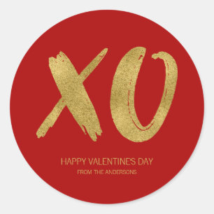 Geborsteld Gouden Folie XOXO Valentijn Sticker