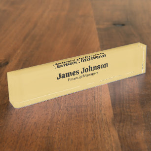Geborsteld Gouden Retro Krachtig Serif Bureaunaamb Naambordje