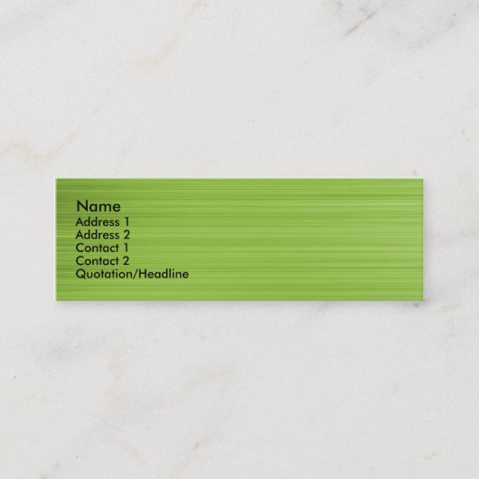geborsteld groen mini visitekaartje (Voorkant)