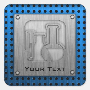 geborsteld metaal-achtig chemie vierkante sticker