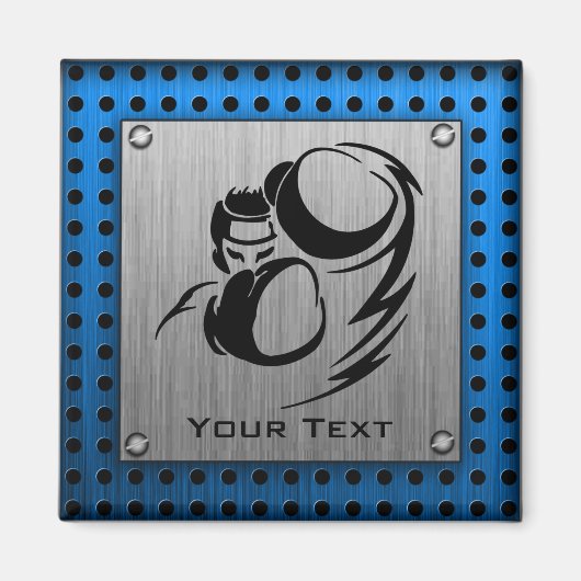 Geborsteld metaal look Boxer Magneet (Voorkant)