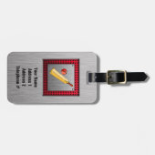 Geborsteld metaal look Cricket Bagagelabel (Voorkant horizontaal)