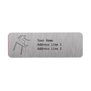 Geborsteld metaal-look Hurdler Etiket