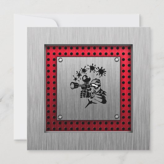 Geborsteld metaal look Paintball Kaart (Achterkant)