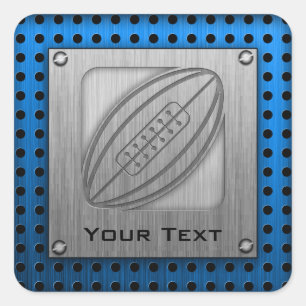 Geborsteld metaal-look Rugby Vierkante Sticker