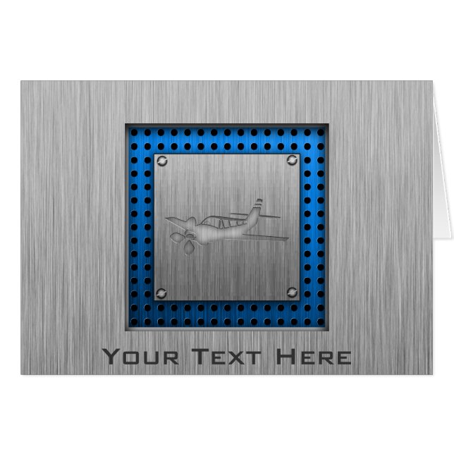 Geborsteld Metaal-look Vliegtuig (Voorkant Horizontaal)