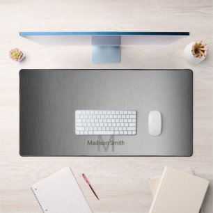 Geborsteld metaalgrijs elegant modern ontwerp Mono Bureaumat