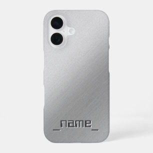 Geborsteld metalen ontwerp - iPhone 16 hoesje
