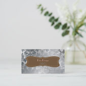 Geborsteld staal barok damast visitekaartje (Staand voorkant)