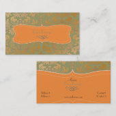 Geborsteld staal barok damast visitekaartje (Voorkant / Achterkant)