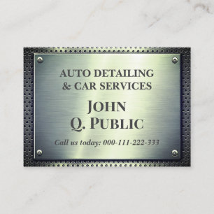 Geborsteld Staal Zilveren Auto Detailing Service B Visitekaartje