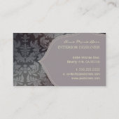 Geborsteld stalen damast, lila accent visitekaartje (Achterkant)