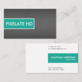 geborsteld titaan en aqua visitekaartje (Voorkant / Achterkant)