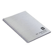 Geborsteld titanium leisteen monogram professionee notitieboek (Rechterzijde)