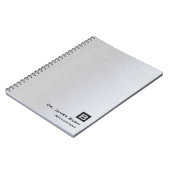 Geborsteld titanium leisteen monogram professionee notitieboek (Linkerzijde)