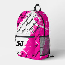 Geborsteld Wit Roze Zwart met Initialen