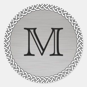 Geborsteld Zilver Monogram Stickers