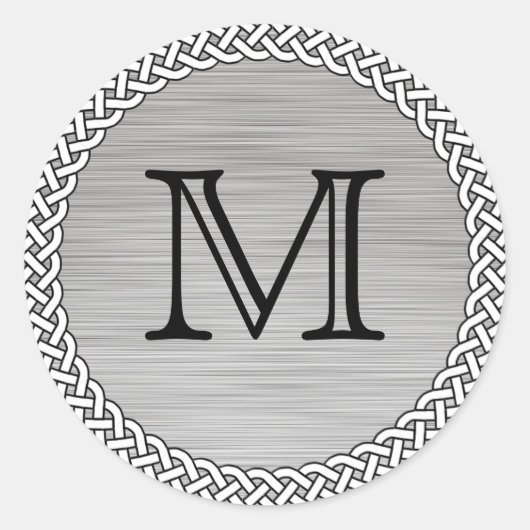 Geborsteld Zilver Monogram Stickers (Voorkant)