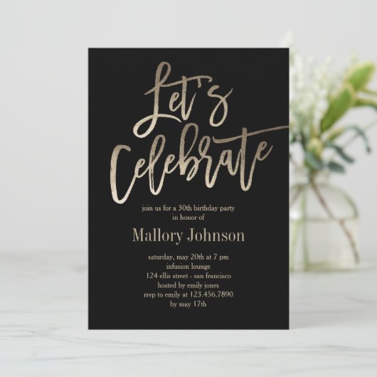 Geborstelde Glimmer Laten we de Uitnodiging van he (Staand voorkant)