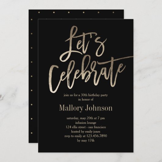 Geborstelde Glimmer Laten we de Uitnodiging van he (Voorkant / Achterkant)