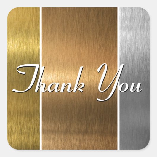 Geborstelde metalen vierkante sticker (Voorkant)