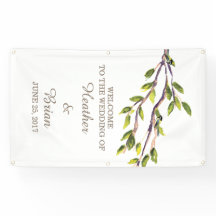 Geborstelde takken Bruiloft Banner