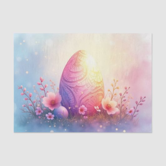 Gebosseerd Easter Egg met Cherry Blossoms Decoupag Tissuepapier (Voorkant)