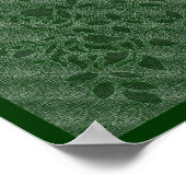 Gebosseerd Effect Groene Stencil Rozen Floral Poster (Hoek)