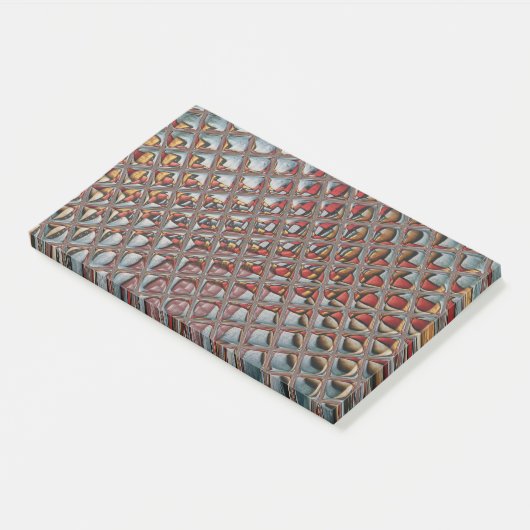 Gebosseerde Ash Grey Maroon Checkered: een moderne Post-it® Notes (Schuin)