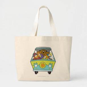 Gebost in de Mystery Machine Grote Tote Bag