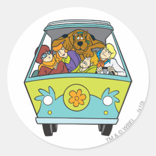 Gebost in de Mystery Machine Ronde Sticker