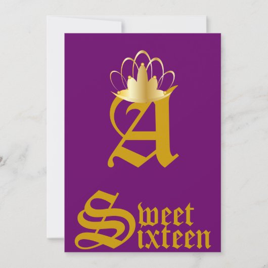 Geboste monogram Sweet Sixteen-Customize Kaart (Voorkant)