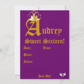 Geboste monogram Sweet Sixteen-Customize Kaart (Achterkant)