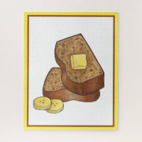 Geboterde Banaan Brood Loaf Slice Food Illustratie