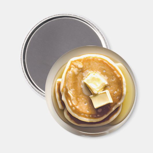 Geboterde pannenkoeken met siroop voedsel magneet (Voorkant / Achterkant)
