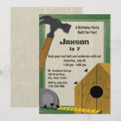 Gebouw Birdhouse Construction Party Kaart (Voorkant / Achterkant)