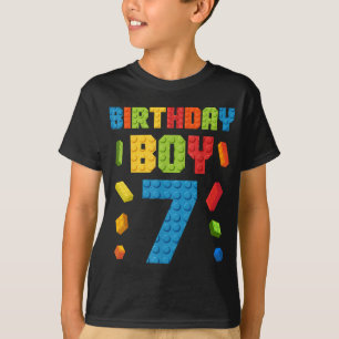 Gebouw Bricks 7e verjaardag Jongen 7 zeven jaar T-shirt