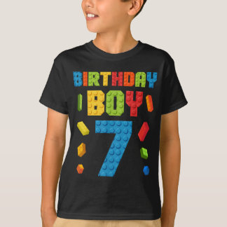 Gebouw Bricks 7e verjaardag Jongen 7 zeven jaar T-shirt