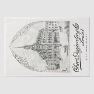  Gebouw Frans Script Decoupage Meubels Tissuepapier