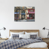 Gebouw in Parijs Waterverf Uniek Canvas Afdruk (Insitu (Slaapkamer))