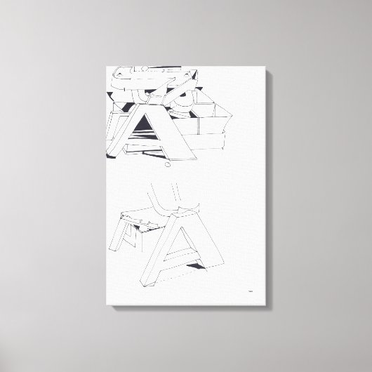 Gebouw Spelletjes AA Monogram Tekening 11 Canvas (Voorkant)
